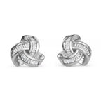 Diamant Knoten Ohrstecker, 925 Silber vergoldet, ca. 0.25 ct