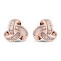 Diamant Knoten-Ohrstecker in Silber