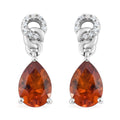Madira Citrin und Zirkon Tropfen Ohrhänger 925 Silber platiniert 2.76 Ct 