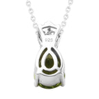 Peridot und Zirkon Anhänger mit Kette 50 cm 925 Silber platiniert ca. 1,57 ct