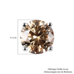 Champagner Moissanit Ohrstecker 925 Silber rhodiniert ca. 0,87 ct