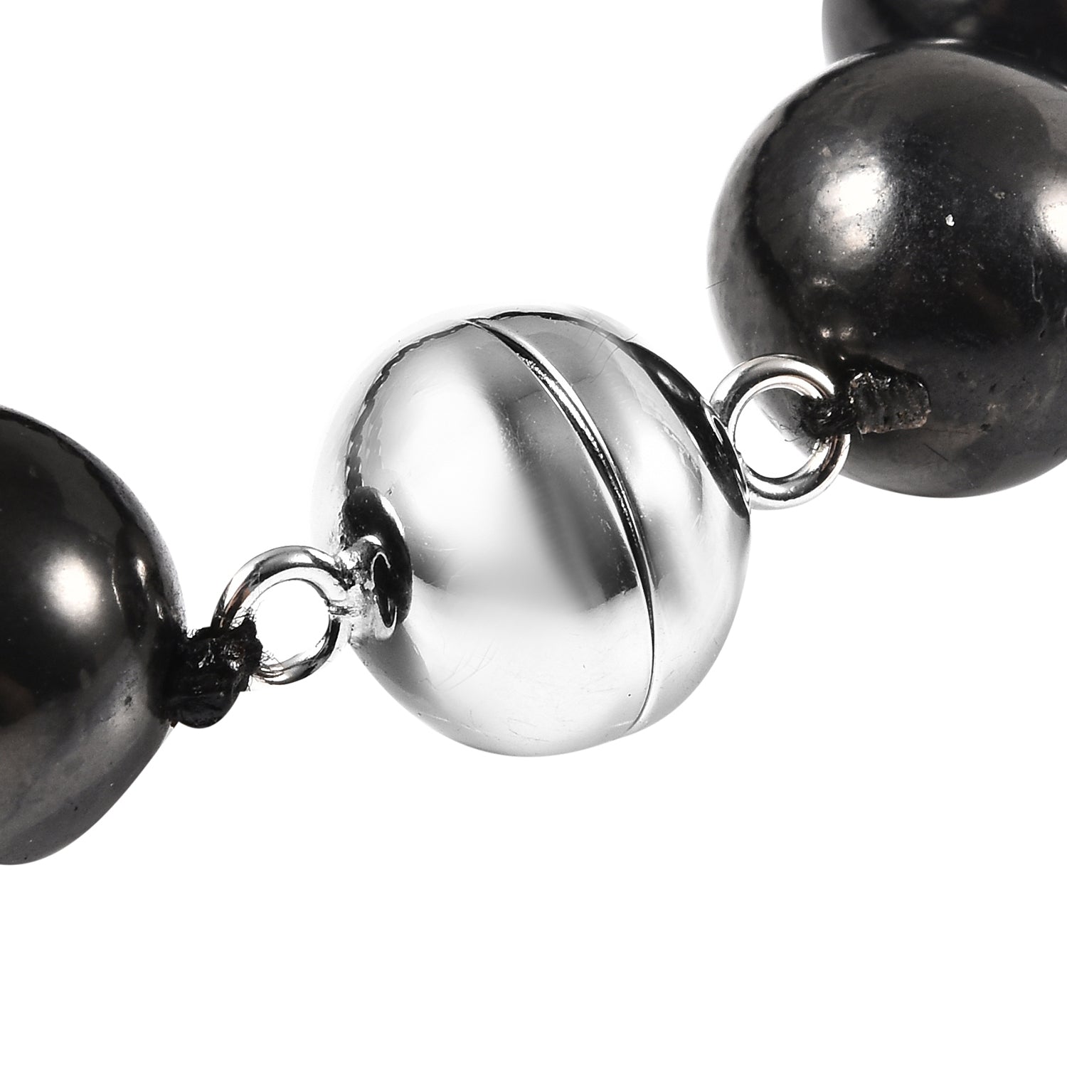 Shungit flexibel Armband ca. 20 cm lange mit Magnetschloss 925 Silber rhodiniert