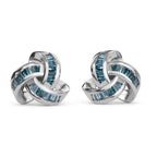 Diamant Knoten Ohrstecker, 925 Silber vergoldet, ca. 0.25 ct