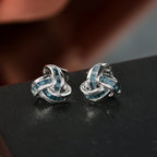 Diamant Knoten Ohrstecker, 925 Silber vergoldet, ca. 0.25 ct