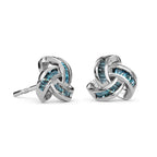 Diamant Knoten Ohrstecker, 925 Silber vergoldet, ca. 0.25 ct