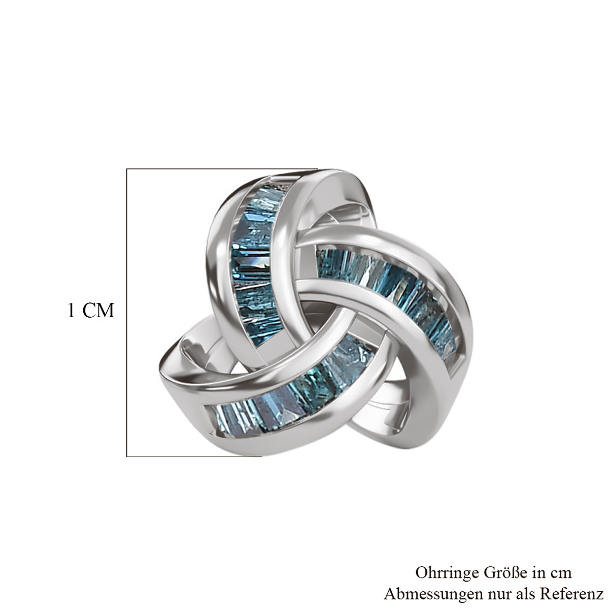 Diamant Knoten Ohrstecker, 925 Silber vergoldet, ca. 0.25 ct