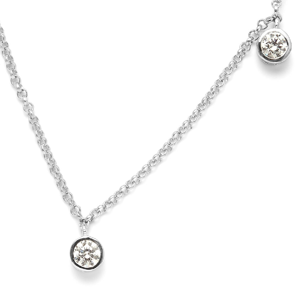 LUSTRO STELLA Hergestellt mit Feinster ZIRKONIA Halskette ca. 45 cm lange 925 Silber platiniert ca. 4,52 ct