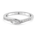 Diamant Bypass Ring 925 Silber Platin-Überzug