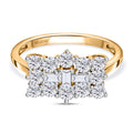 ILIANA Diamant Boot-Ring, zertifiziert SI G-H, 750 Gelbgold (Größe 17.00) ca. 1.00 ct