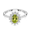 AA Peridot, Zirkon Ring 925 Silber Platiniert (Größe 17.00) ca. 1.31 ct