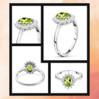 AA Peridot, Zirkon Ring 925 Silber Platiniert (Größe 17.75) ca. 1,31 ct