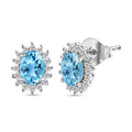 AA himmelblaue Topas und Zirkon Ohrringe - 2,37 ct.