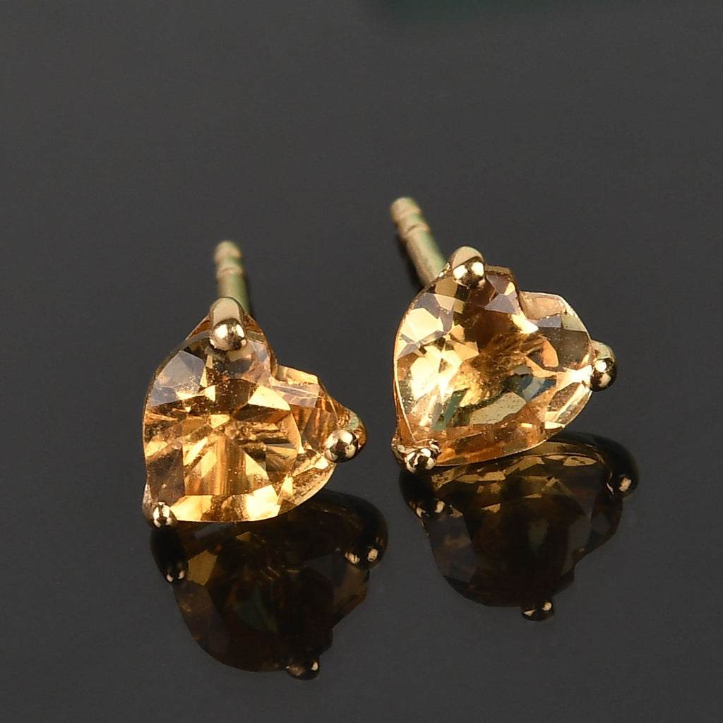 Citrin Ohrstecker 925 Silber vergoldet ca. 1,29 ct