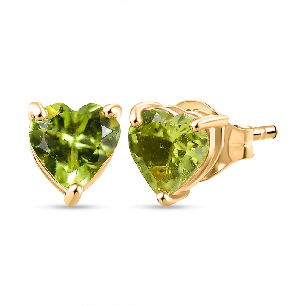 Peridot Ohrstecker 925 Silber vergoldet ca. 1.28 ct