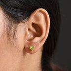 Peridot Ohrstecker 925 Silber vergoldet ca. 1.28 ct