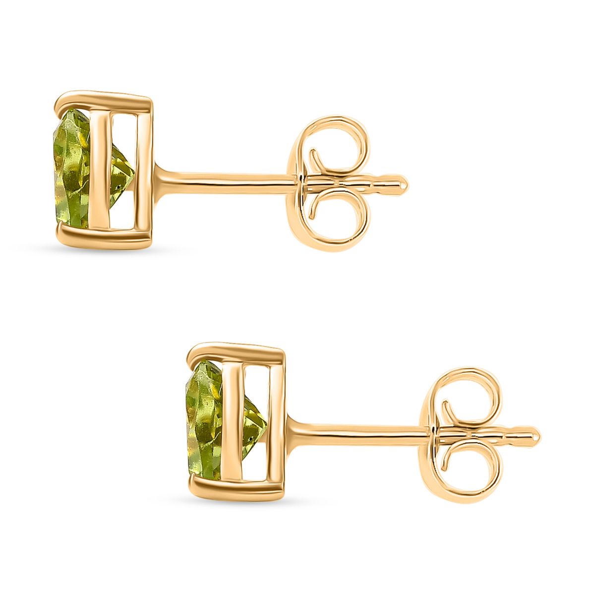 Peridot Ohrstecker 925 Silber vergoldet ca. 1.28 ct