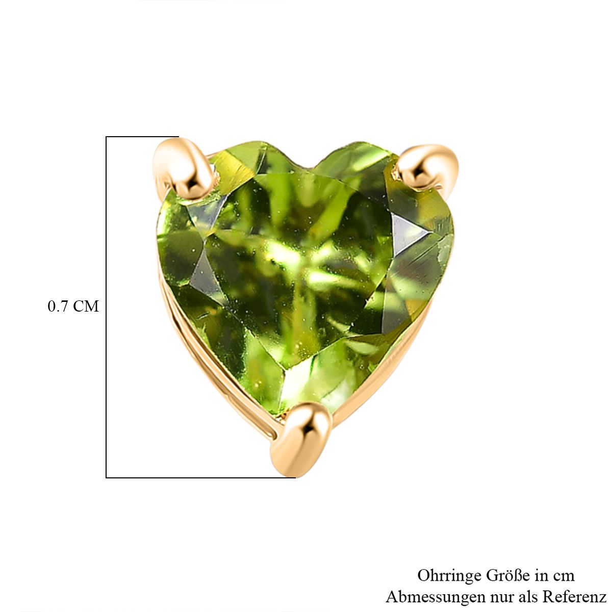 Peridot Ohrstecker 925 Silber vergoldet ca. 1.28 ct