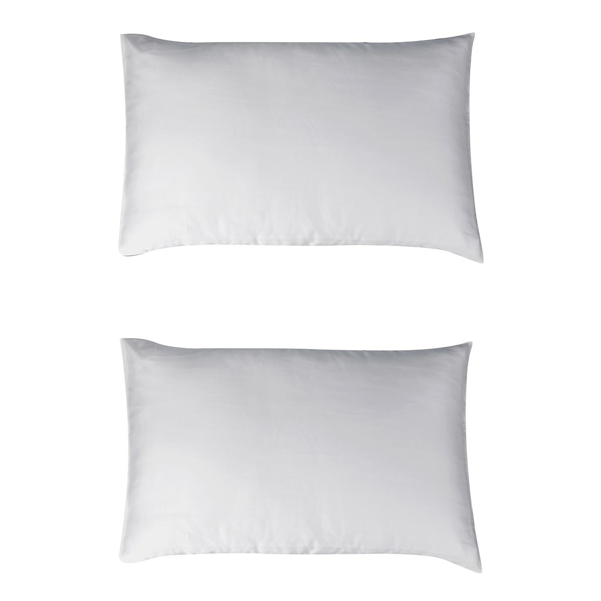 2er Set - Seidenkissenbezüge, Oberseite aus 100% Maulbeerseide, Unterseite aus Tencel Material, hypoallergen, weiß