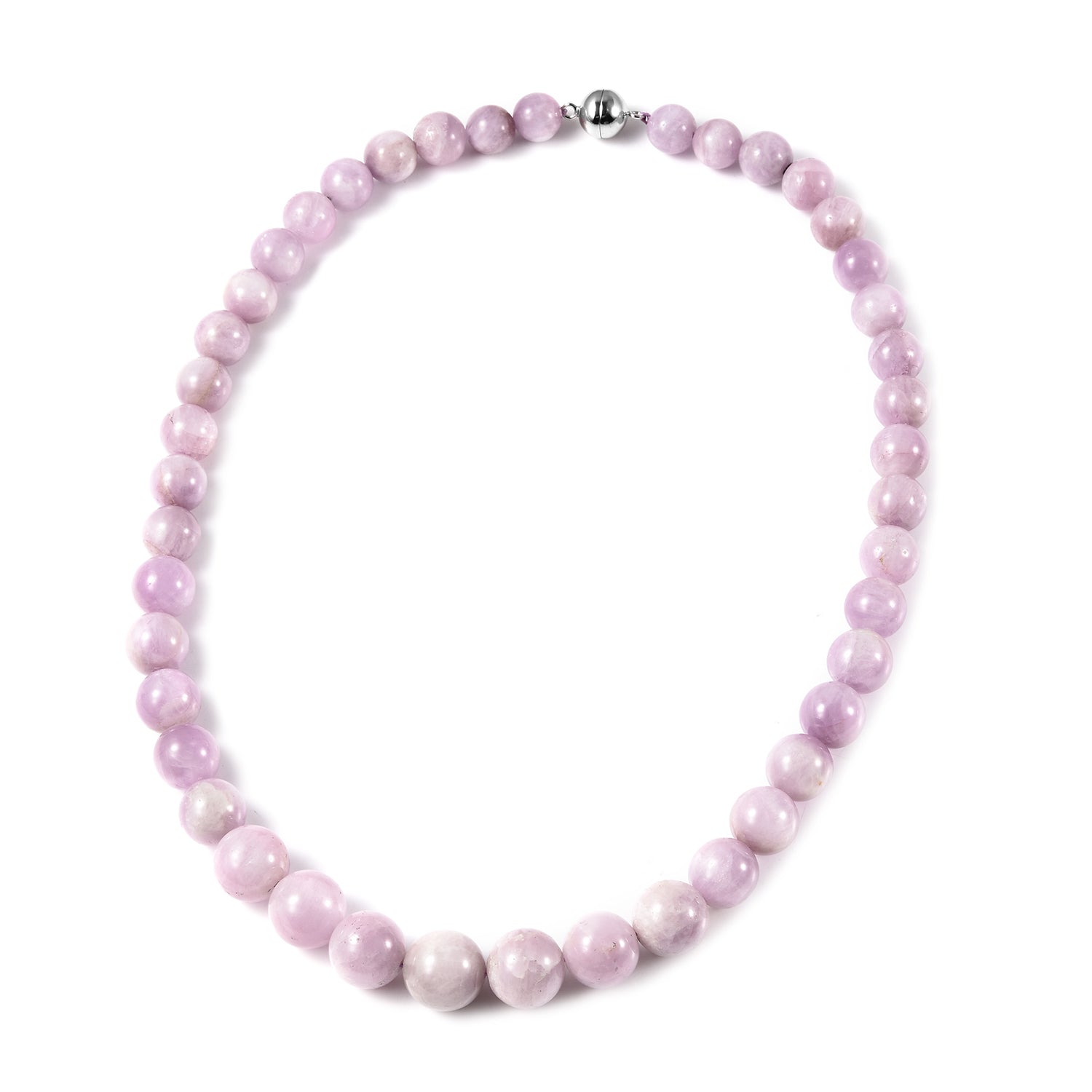 Kunzit Halskette ca. 50 cm lange mit Magnetschloss 925 Silber rhodiniert 528.68 ct
