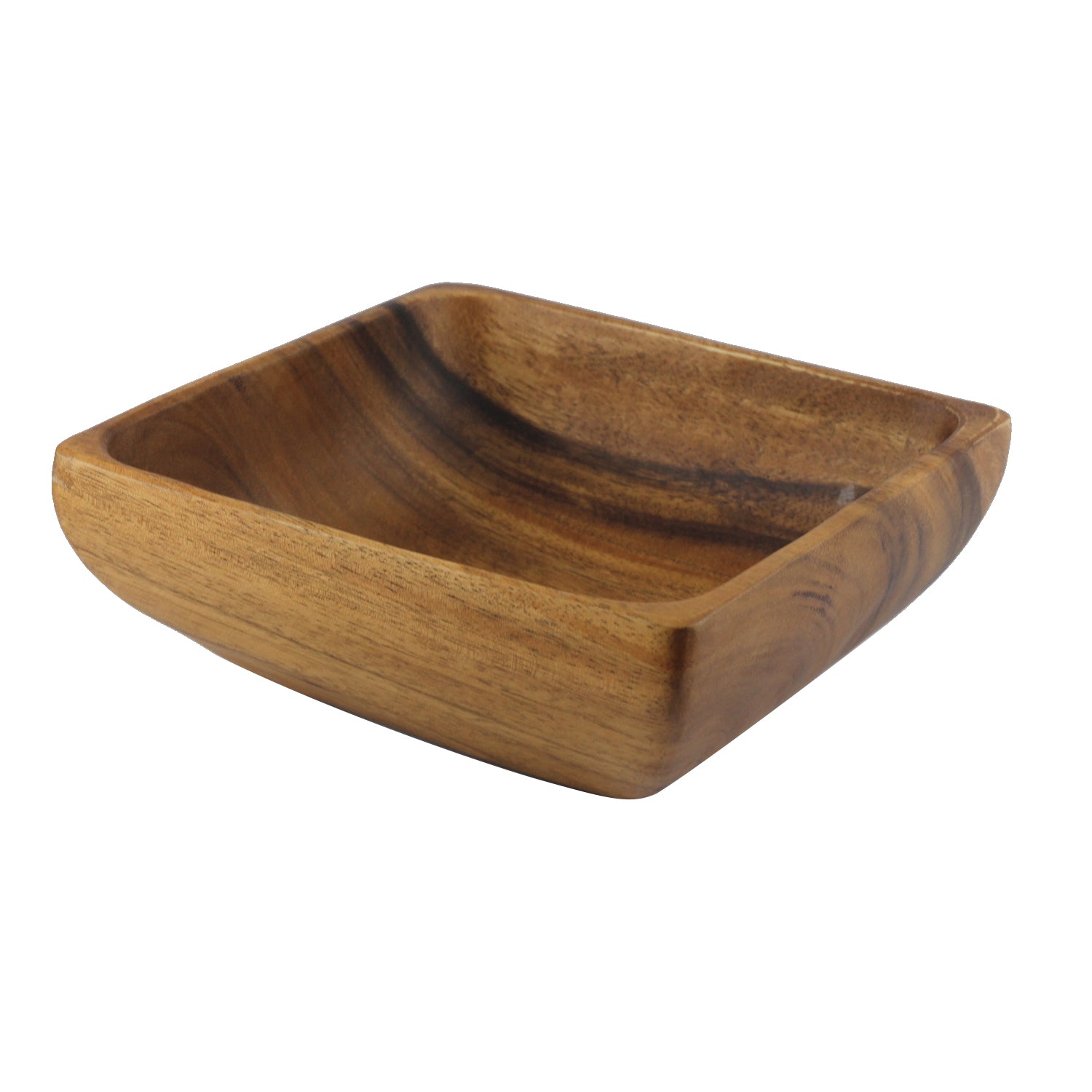 Handgefertigte, quadratische Schüssel aus Akazienholz, Größe 25,40x25,40x7,62 cm
