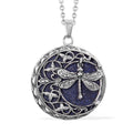 Blauer Sandstein Anhänger mit Kette ca. 50 cm in Edelstahl