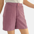 Unifarbene Shorts für Frauen, Gletschergrau, Violett, Größe 38