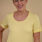 Damen kurzes Ärmel T-Shirt, Zitronengelb