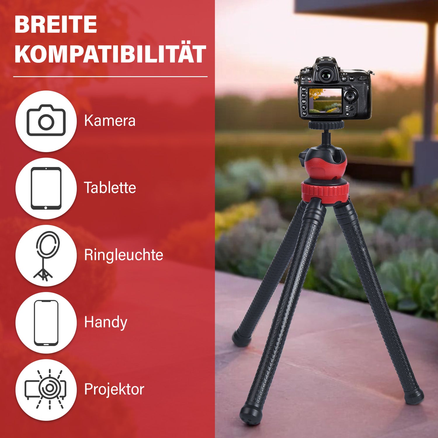 HOMESMART - vielseitiges und flexibles Stativ, Größe 7,1x4,8x29 cm