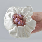 Serenity Night: Kissenbezug, Haargummi und Augenmaske aus 100% Maulbeerseiden, 40x80 cm und 23,5x10,5 cm, Elfenbein, 3-teilig