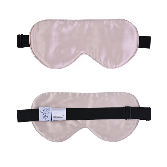 Serenity Night: Kissenbezug, Haargummi und Augenmaske aus 100% Maulbeerseiden, 40x80 cm, cm und 23,5x10,5 cm, Champagner, 3 teilig