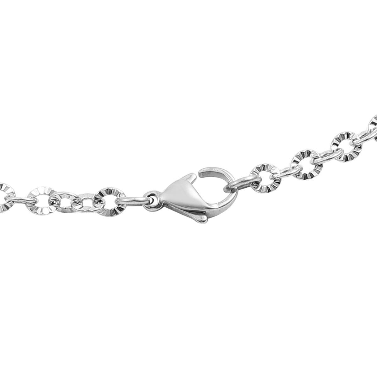 Weißer Zirkonia Anhänger mit Kette ca. 71 cm Edelstahl ca. 0,10 ct