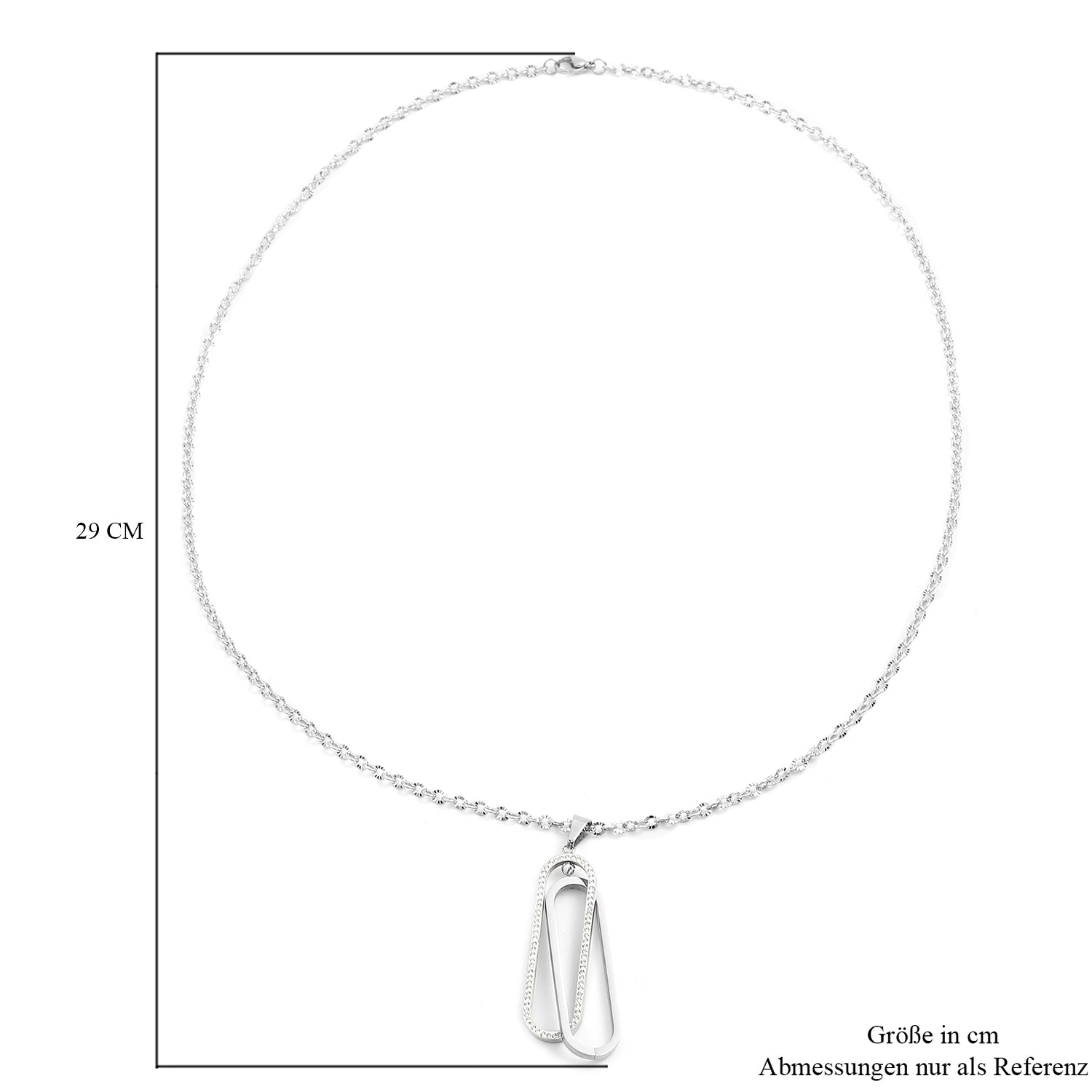Weißer Zirkonia Anhänger mit Kette ca. 71 cm Edelstahl ca. 0,10 ct