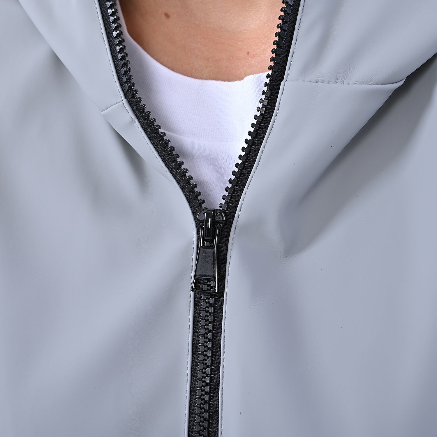 LA MAREY - Luxus Allround Jacke mit Kapuze, Größe L, Grau