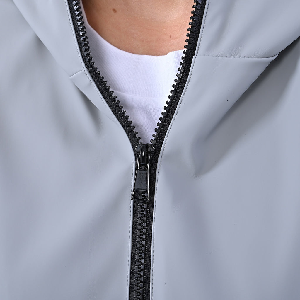 LA MAREY - Luxus Allround Jacke mit Kapuze, Größe L, Grau