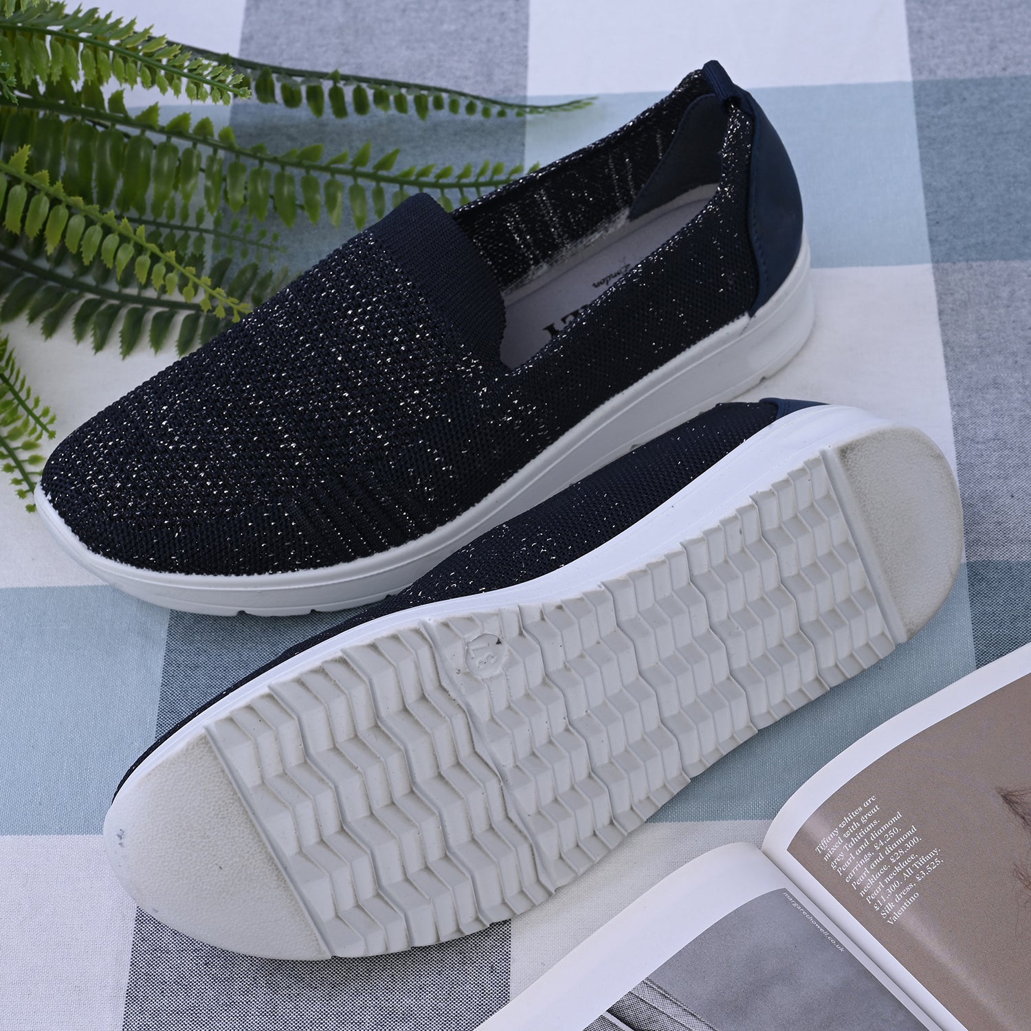 LA MAREY - Damenschuhe mit rutschfester Sohle, Größe 37, Dunkelblau