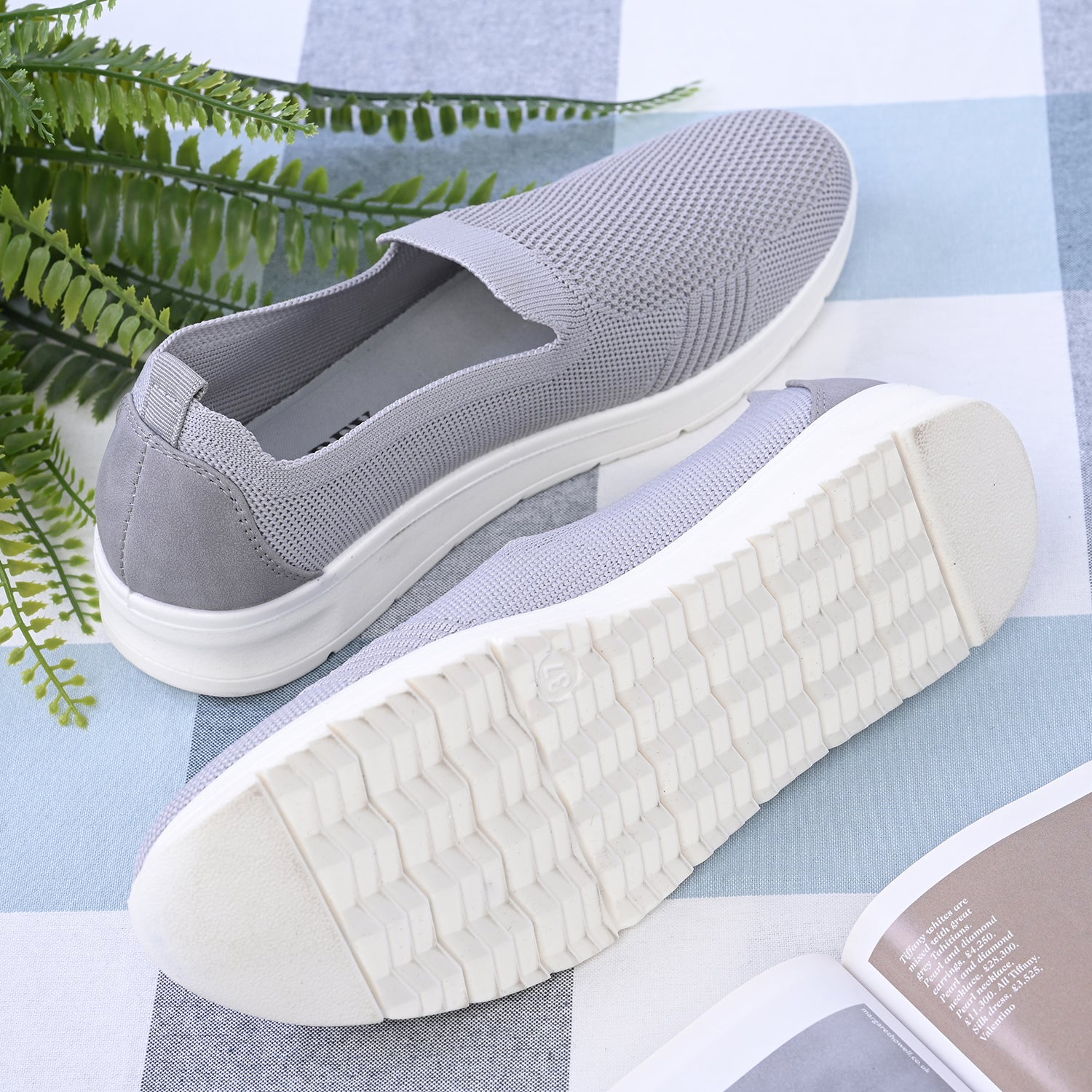 LA MAREY - Damenschuhe mit rutschfester Sohle, Größe 38, Grau