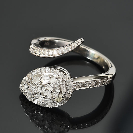 Diamant Ring 925 Silber platiniert ca. 0,50 ct