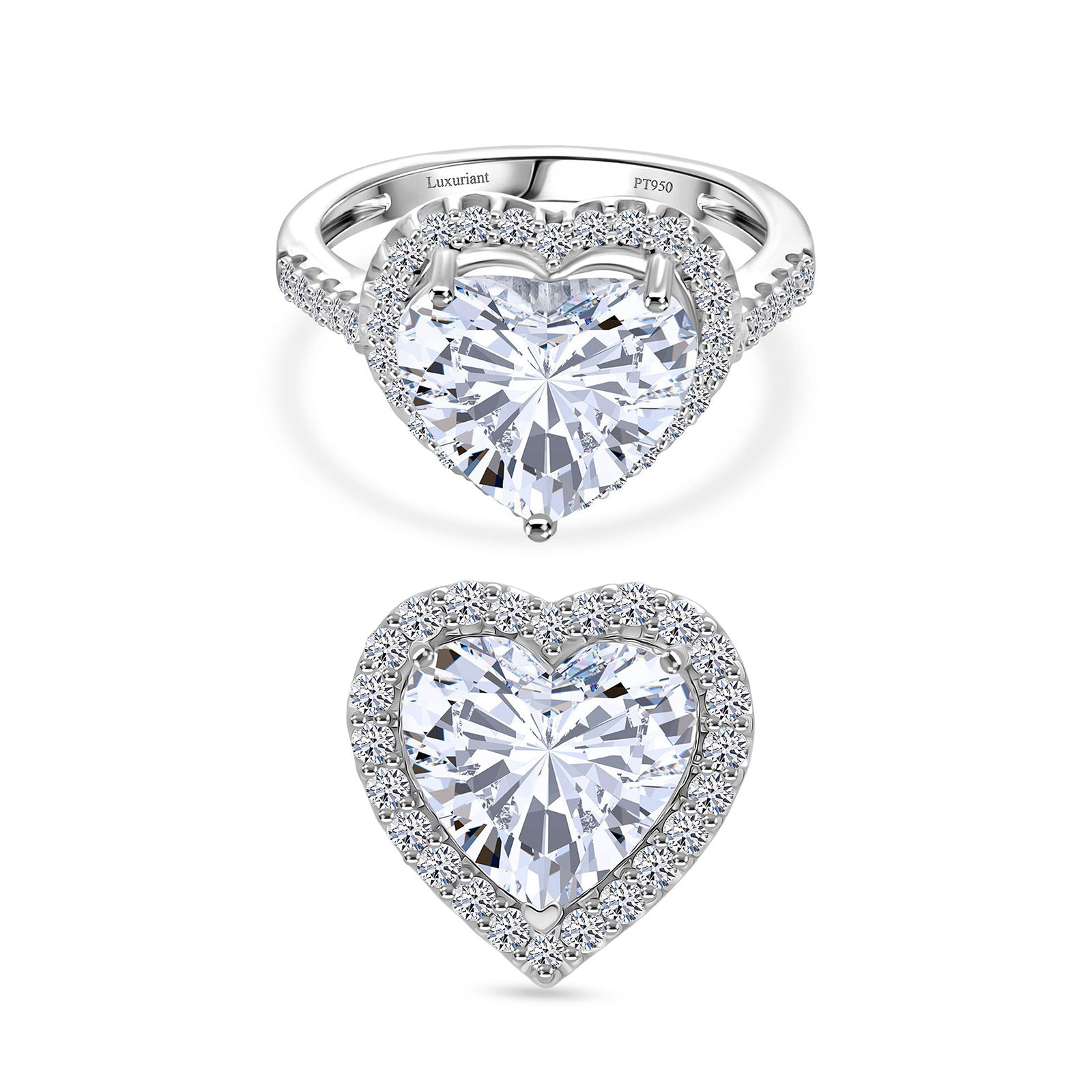 LUXURIANT IGI zertifizierter VS-EF Labor Diamant Ring und Anhänger in 950 Platin