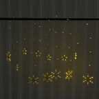 126 LED Vorhang warmweiße Lichterkette - Schneeflocken, 3xAA (nicht inkl.), Größe 350x85 cm