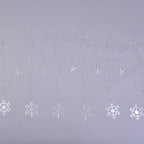 126 LED Vorhang warmweiße Lichterkette - Schneeflocken, 3xAA (nicht inkl.), Größe 350x85 cm