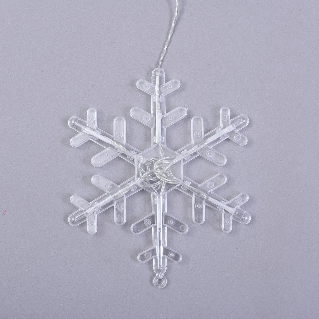 126 LED Vorhang warmweiße Lichterkette - Schneeflocken, 3xAA (nicht inkl.), Größe 350x85 cm