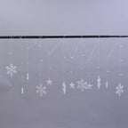126 LED Vorhang warmweiße Lichterkette - Schneeflocken, 3xAA (nicht inkl.), Größe 350x85 cm