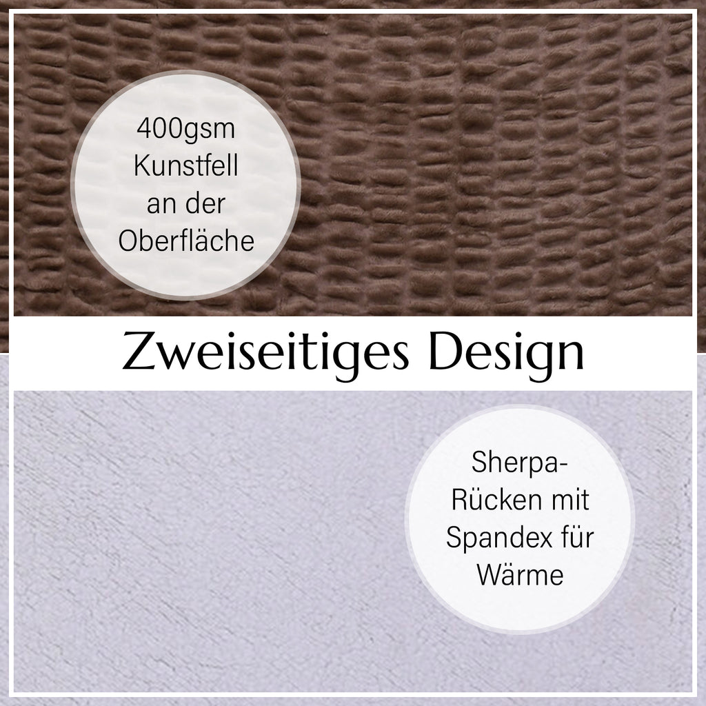 Serenity Night: Luxusdecke aus Kunstfell, Größe 150x200 cm, Braun
