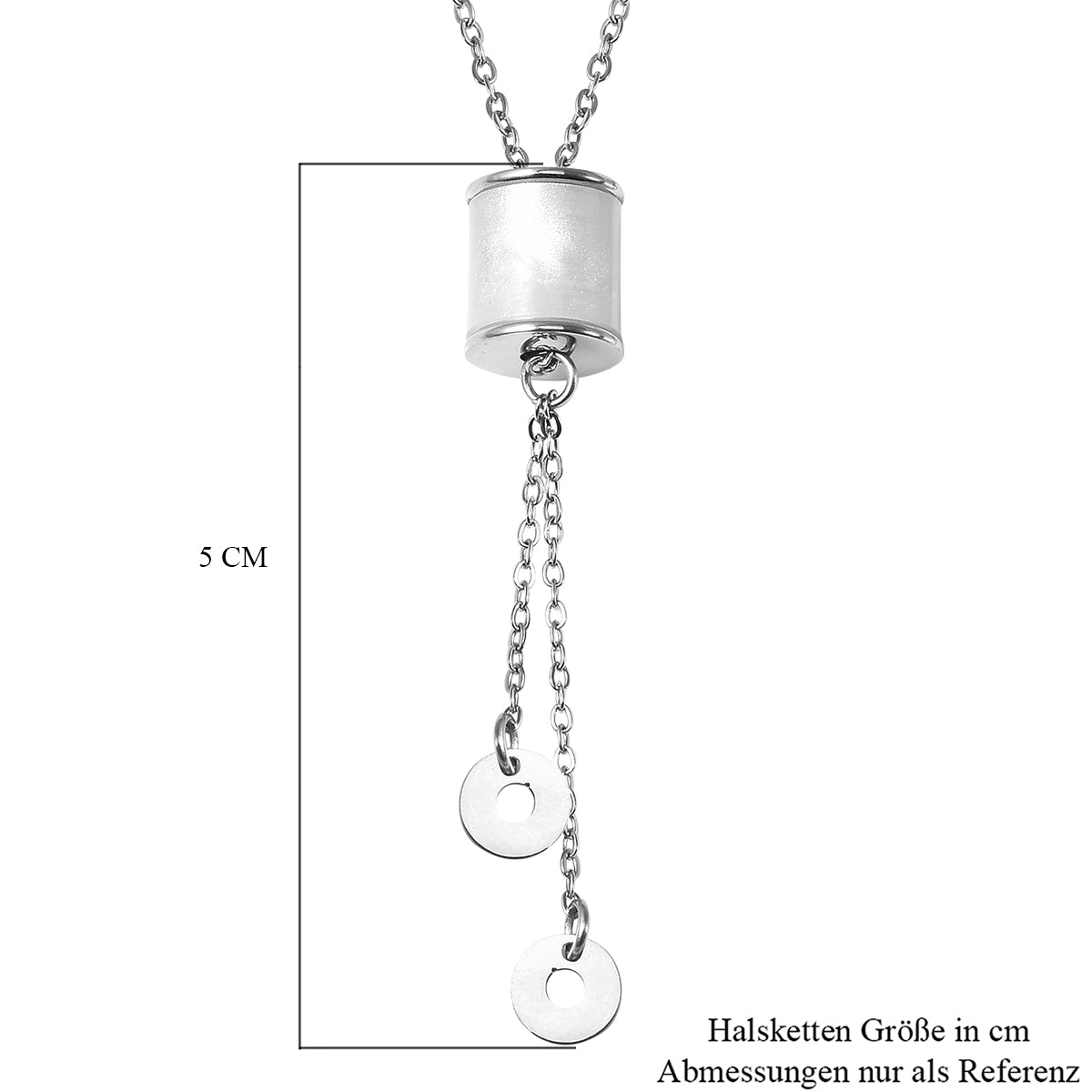 Perlmutt-Halskette, 50 cm, 316L Edelstahl