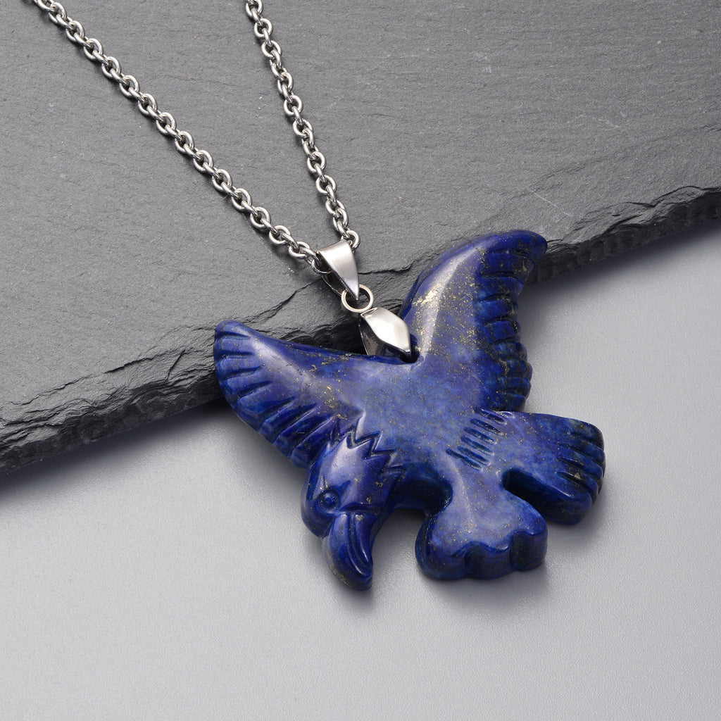 Lapislazuli Anhänger mit Kette Edelstahl ca. 72,50 ct