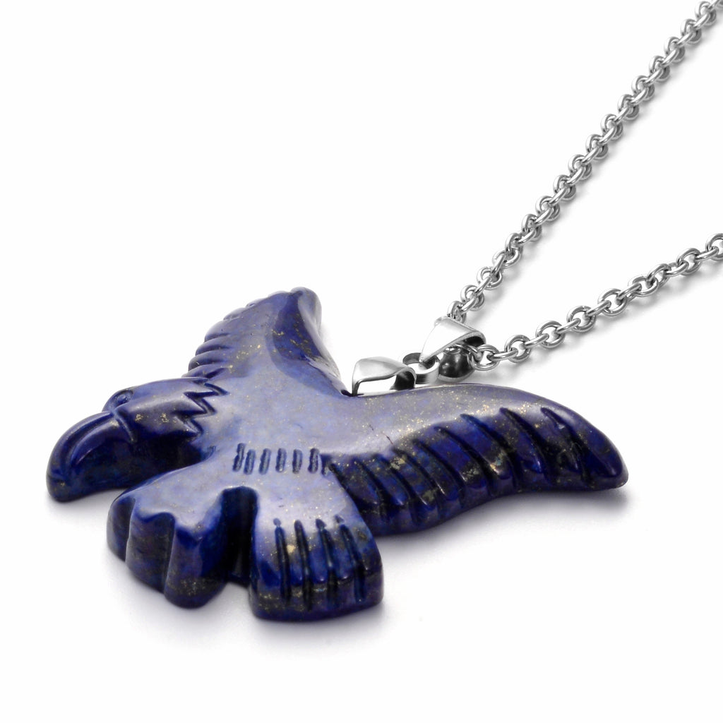 Lapislazuli Anhänger mit Kette Edelstahl ca. 72,50 ct