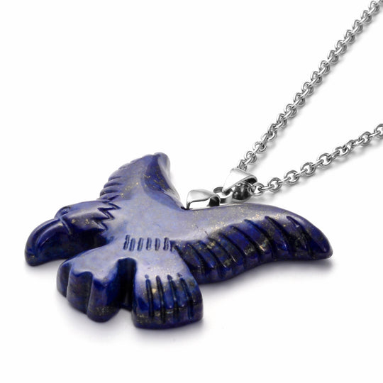 Lapislazuli Anhänger mit Kette Edelstahl ca. 72,50 ct