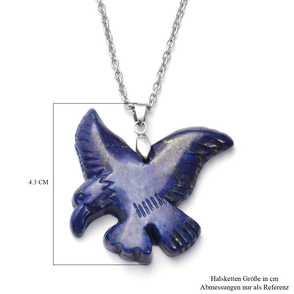 Lapislazuli Anhänger mit Kette Edelstahl ca. 72,50 ct
