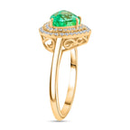 ONE OF A KIND - AAA Kolumbianischer Smaragd, Weißer Diamant Ring 750 Gold (Größe 18.00) ca. 2.21 ct