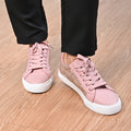 LA MAREY - Sneaker aus Kunstleder, Schlangenhautmuster, Größe 36, Rosa
